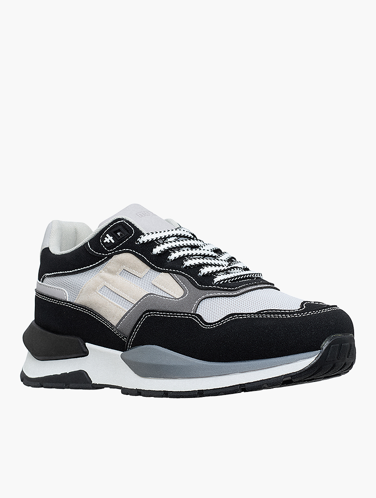 MyRunway | Shop Mazerata Black Primo 1 Faux Nubuck & Mesh Sneakers